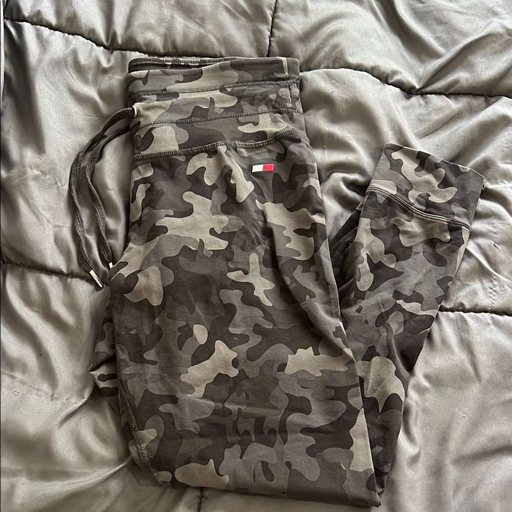 Tommy Hilfiger Camouflage Joggers - Black and Gray